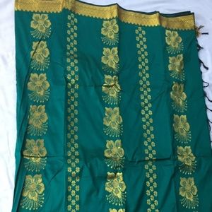 New  2 pc Teal Saree and blouse